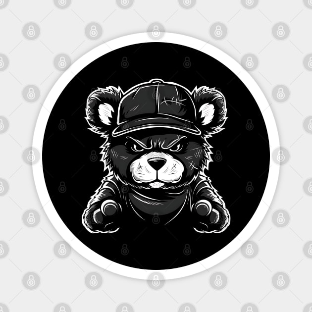 Angry Fuzzy Teddy Bear Magnet by UrbanLifeApparel